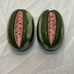Vintage Watermelon Shaped Salt And Pepper Shaker